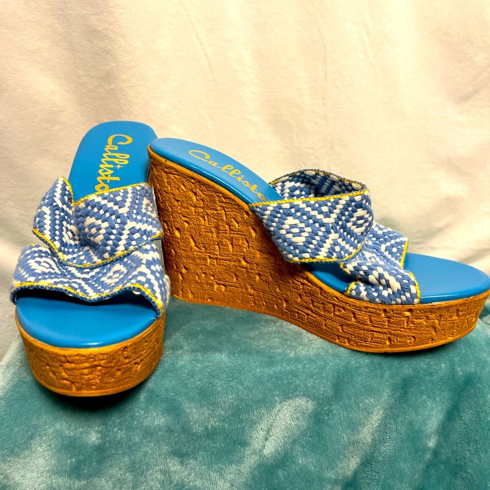 NWT Callisto wedge heel mules size 10